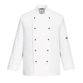 White - Front - Portwest Mens Somerset Chef Jacket