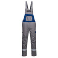 Grey - Front - Portwest Mens Bizflame Ultra Two Tone Bib And Brace Trouser