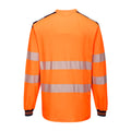 Orange-Black - Back - Portwest Mens PW3 Knitted Hi-Vis Comfort Long-Sleeved Safety T-Shirt