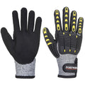 Grey-Black - Front - Portwest Unisex Adult A772 Impact Resistant Cut Resistant Glove