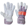 Grey - Front - Portwest Unisex Adult Classic Canadian Leather Rigger Gloves
