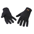 Black - Front - Portwest Knitted Winter Gloves