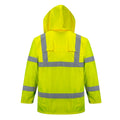 Yellow - Back - Portwest Mens Rain Hi-Vis Jacket