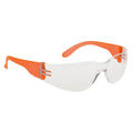 Clear-Orange - Front - Portwest Wrap Around Safety Glasses