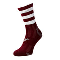 Maroon-White - Front - Precision Unisex Adult Pro Hooped Football Socks