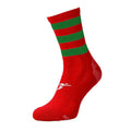 Red-Green - Front - Precision Unisex Adult Pro Hooped Football Socks