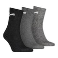 Grey - Back - Puma Unisex Adult Crew Socks (Pack of 3)