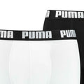 Black-White - Side - Puma Mens Basic Boxer Shorts (Pack of 2)