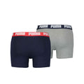 Grey-Navy - Back - Puma Mens Basic Boxer Shorts (Pack of 2)