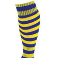 Royal Blue-Yellow - Back - Precision Unisex Adult Pro Hooped Football Socks