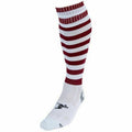 White-Maroon - Front - Precision Unisex Adult Pro Hooped Football Socks