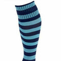 Navy-Sky Blue - Back - Precision Unisex Adult Pro Hooped Football Socks