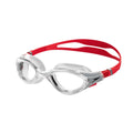 Clear-Red - Front - Speedo Unisex Adult 2.0 Biofuse Swimming Goggles