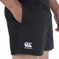 Black - Side - Canterbury Mens Professional Cotton Rugby Shorts