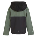 Black-Agave Green-Ash - Back - Regatta Childrens-Kids Hanleigh Waterproof Jacket