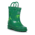 Jellybean Green - Front - Regatta Great Outdoors Childrens-Kids Minnow Patterned Wellington Boots
