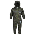 Cypress Green Camo - Front - Regatta Great Outdoors Childrens Toddlers Puddle IV Waterproof Rainsuit