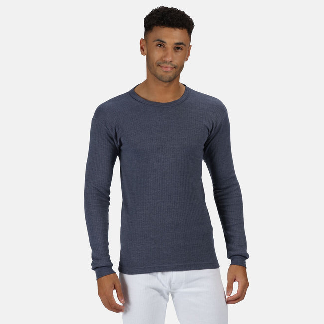 Denim Blue - Back - Regatta Thermal Underwear Long Sleeve Vest - Top