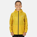 Yellow - Back - Regatta Great Outdoors Childrens-Kids Pack It Jacket III Waterproof Packaway Black