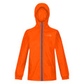 Blaze Orange - Front - Regatta Great Outdoors Childrens-Kids Pack It Jacket III Waterproof Packaway Black