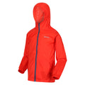 Fiery Red - Side - Regatta Great Outdoors Childrens-Kids Pack It Jacket III Waterproof Packaway Black