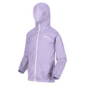 Pastel Lilac - Side - Regatta Great Outdoors Childrens-Kids Pack It Jacket III Waterproof Packaway Black