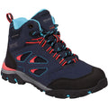 Navy-Fiery Coral - Front - Regatta Childrens-Kids Holcombe IEP Junior Hiking Boots