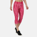 Hot Pink Print - Back - Regatta Womens-Ladies Pincha 3-4 Leggings