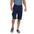 Navy - Side - Regatta Mens Shorebay Vintage Cargo Shorts