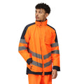 Orange-Navy - Side - Regatta Mens Hi-Vis Waterproof Insulated Reflective Jacket