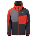 Ebony Grey-Trail Blaze Red - Front - Dare 2B Mens Supercell Waterproof Ski Jacket