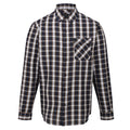 Navy - Front - Regatta Mens Classic Checked Long-Sleeved Casual Shirt