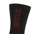Black-Dark Red - Back - Regatta Unisex Adult Wool Hiking Boot Socks (Pack of 2)