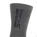Briar Grey-Navy - Back - Regatta Unisex Adult Wool Hiking Boot Socks (Pack of 2)