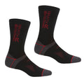 Black-Dark Red - Front - Regatta Unisex Adult Wool Hiking Boot Socks (Pack of 2)