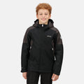 Black-Ash - Back - Regatta Childrens-Kids Hurdle IV Insulated Waterproof Jacket