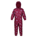 Raspberry Radiance - Front - Regatta Childrens-Kids Peppa Pig Unicorn Waterproof Puddle Suit