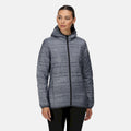 Grey Marl-Black - Back - Regatta Womens-Ladies Firedown Packaway Insulated Jacket