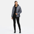 Grey Marl-Black - Side - Regatta Womens-Ladies Firedown Packaway Insulated Jacket