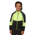 Bright Kiwi-Black - Back - Regatta Childrens-Kids Oberon V Soft Shell Jacket