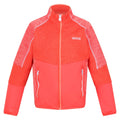 Fusion Coral-Neon Peach - Front - Regatta Childrens-Kids Oberon V Soft Shell Jacket
