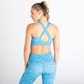 Capri Blue - Lifestyle - Dare 2B Womens-Ladies Mantra Fracture Print Recycled Sports Bra