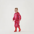 Pink Fusion - Back - Regatta Childrens-Kids Pobble Peppa Pig Floral Waterproof Puddle Suit