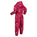 Pink Fusion - Close up - Regatta Childrens-Kids Pobble Peppa Pig Floral Waterproof Puddle Suit