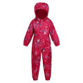 Pink Fusion - Front - Regatta Childrens-Kids Pobble Peppa Pig Floral Waterproof Puddle Suit