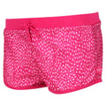 Pink Fusion - Close up - Regatta Girls Hosanna Animal Print Swim Shorts