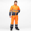 Orange-Navy - Lifestyle - Regatta Mens Bomber Waterproof Hi-Vis Jacket