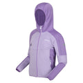 Pastel Lilac-Light Amethyst - Close up - Regatta Childrens-Kids Dissolver V Full Zip Fleece Jacket
