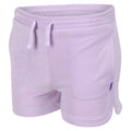Pastel Lilac - Side - Regatta Girls Dayana Towelling Casual Shorts