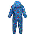 Imperial Blue - Close up - Regatta Childrens-Kids Pobble Peppa Pig Dinosaur Waterproof Puddle Suit